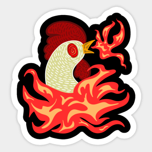 Gerald the Fire Breathing Chicken Sticker